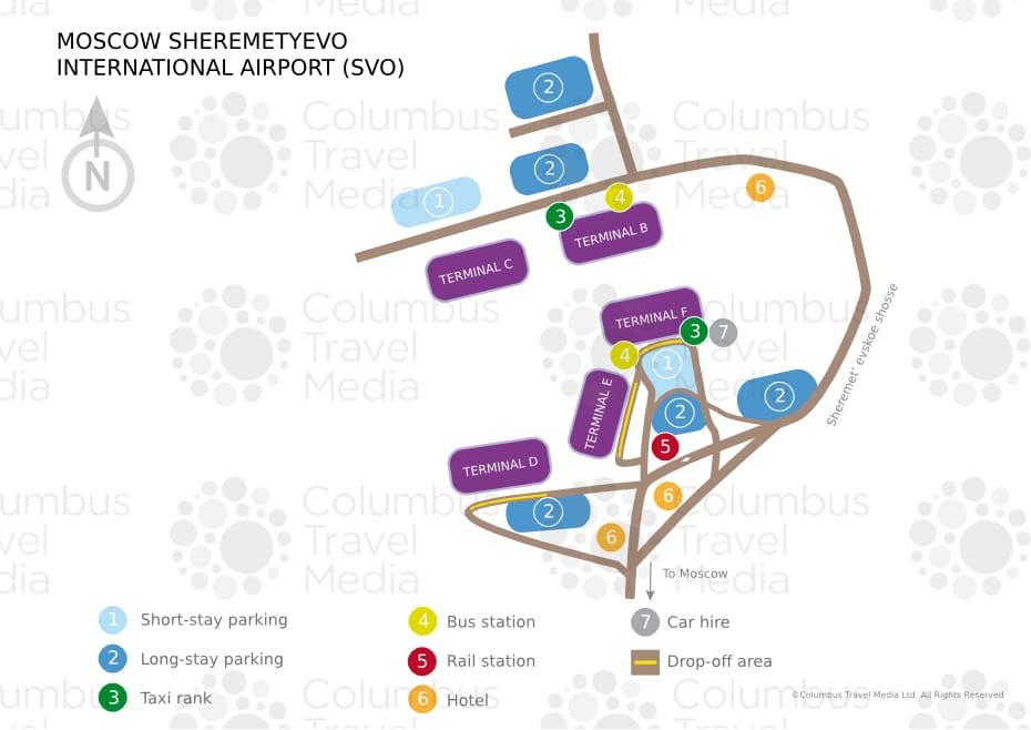 Map of Sheremetyevo airport & terminal (SVO)